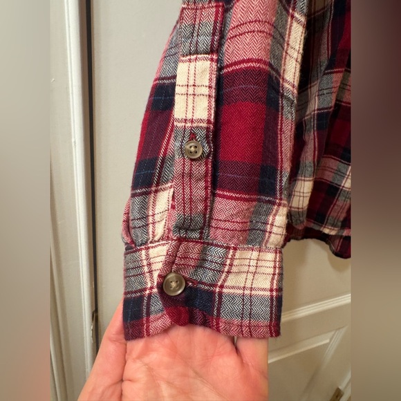 Lucky Brand Red and Cream Plaid Shirt - Picture 3 of 10